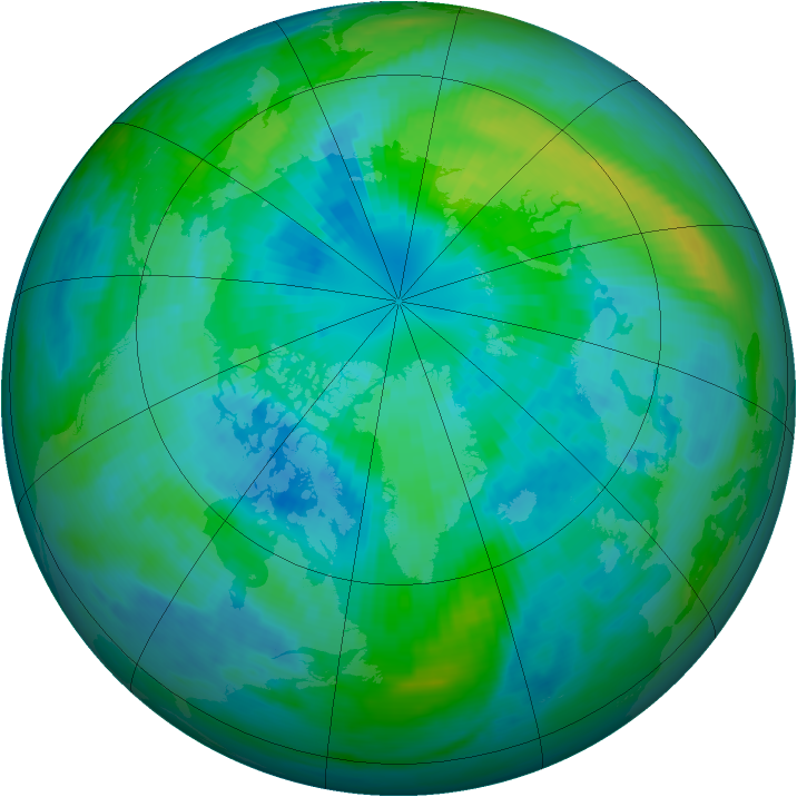 Arctic ozone map for 29 September 1986